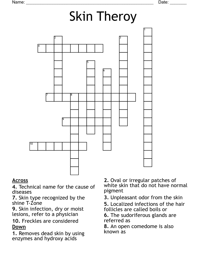 skin condition crossword clue