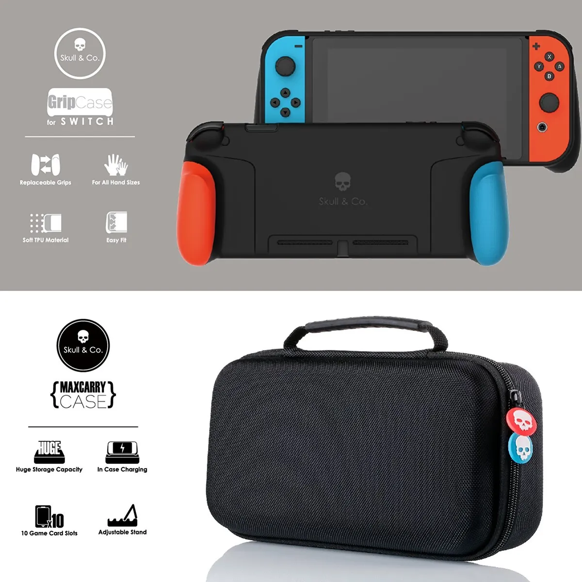 skull & co nintendo switch gripcase set