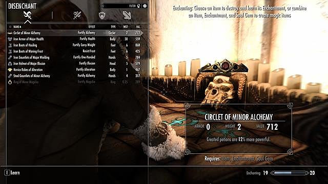 skyrim enchantment list