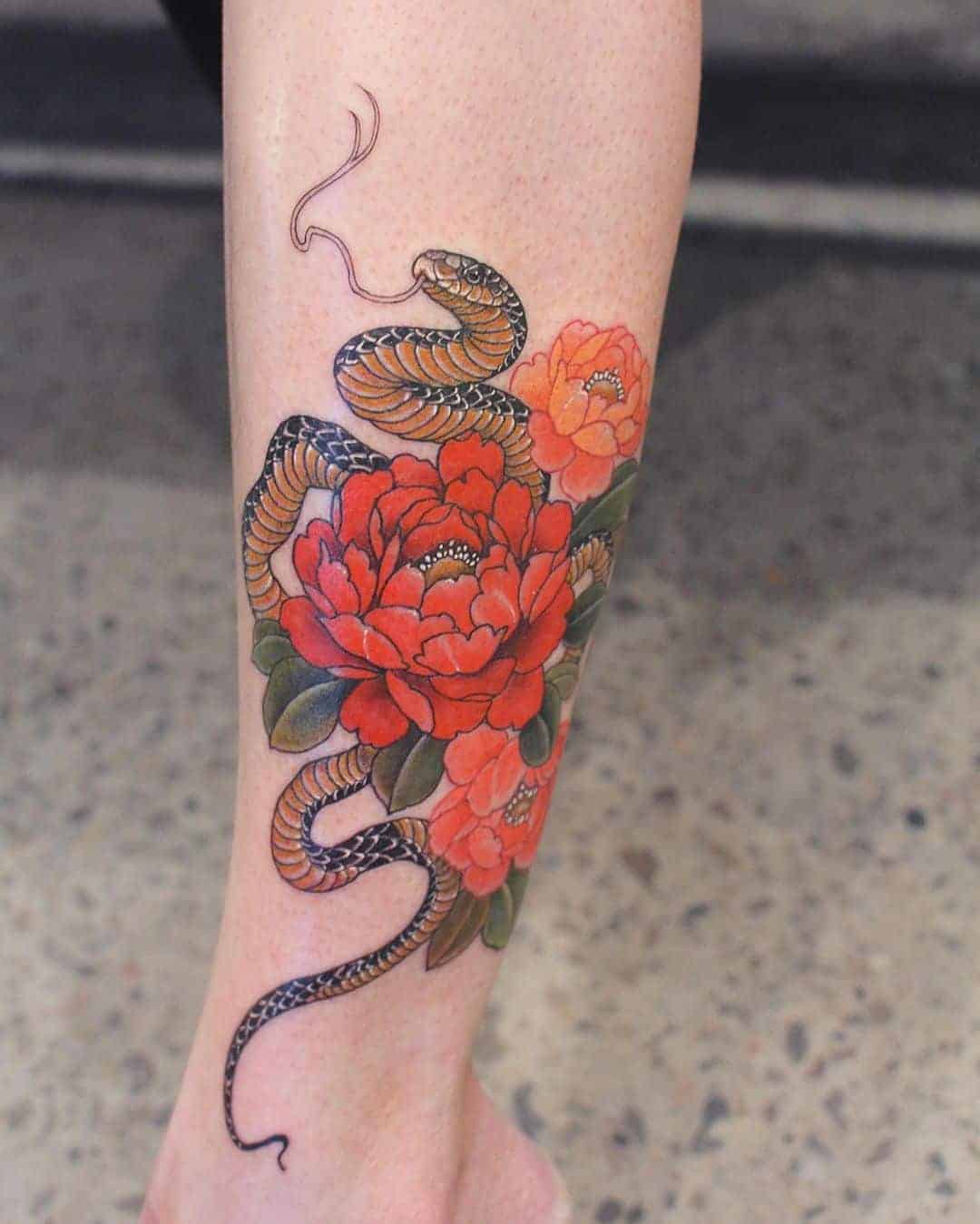 snake and flower tattoo meaning