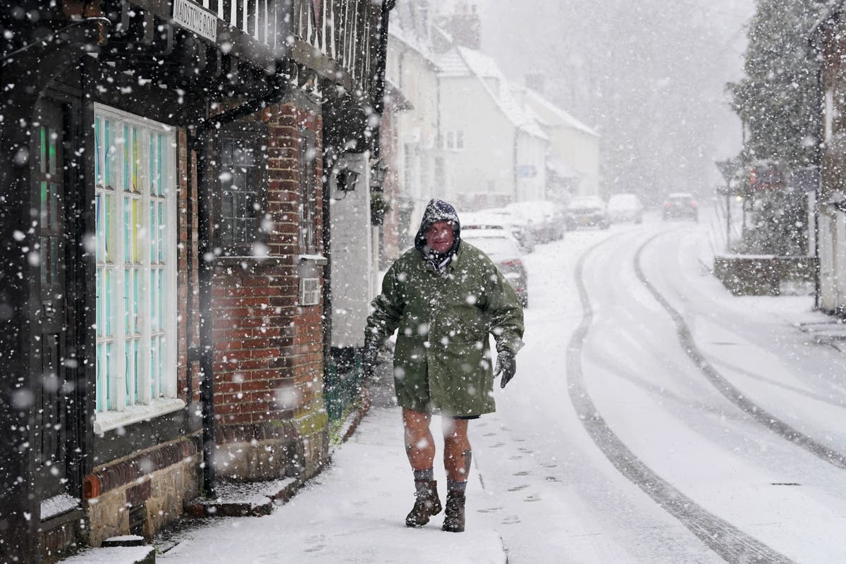 snowy weather warnings issued as temperatures plunge across the uk.