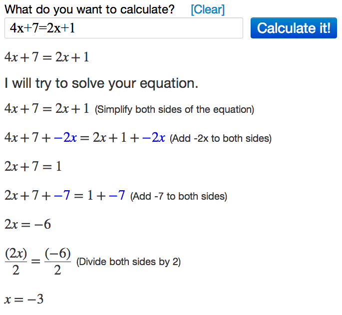 solve equation calculator