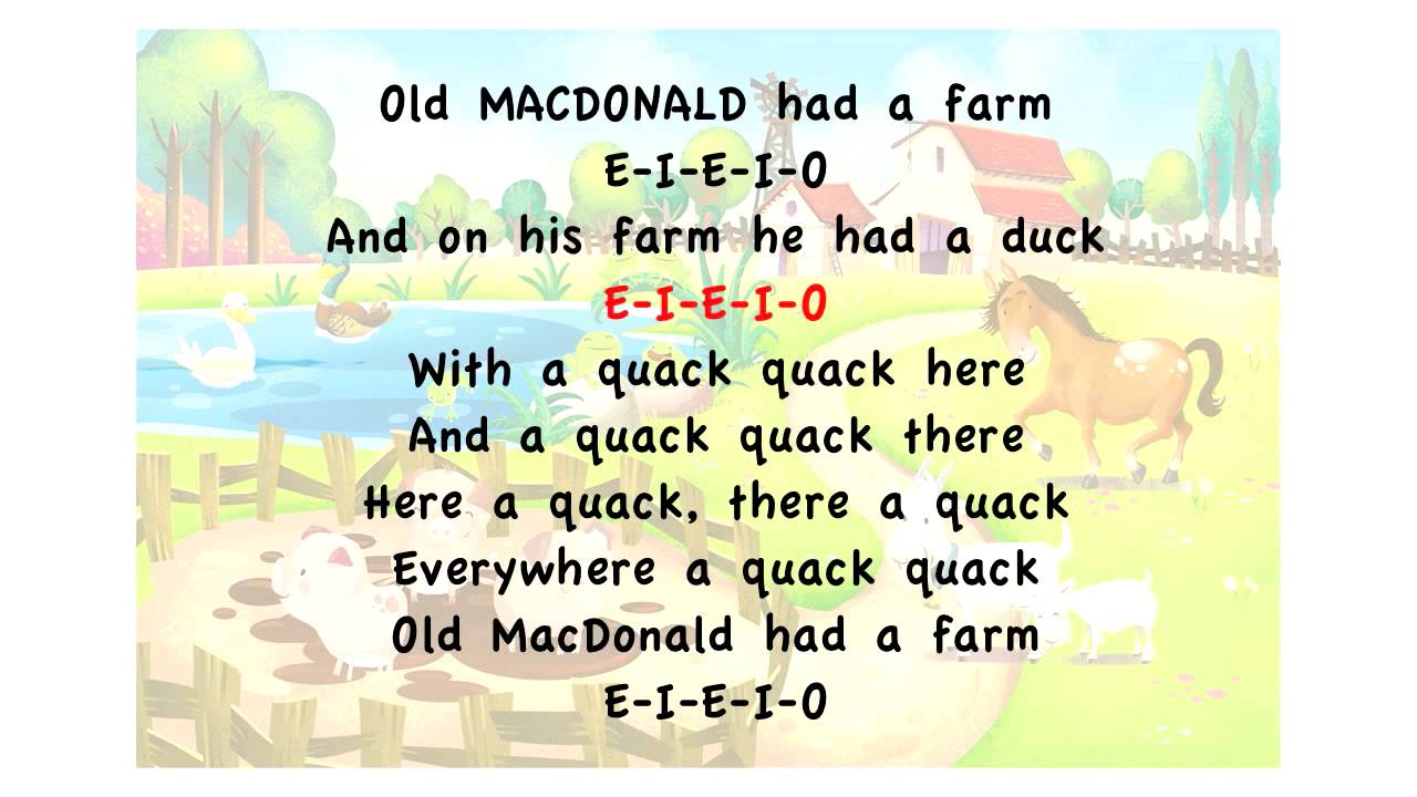 song old macdonald had a farm lyrics to