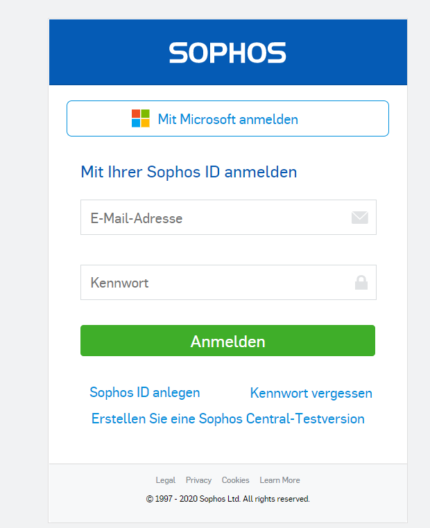 sophos login portal