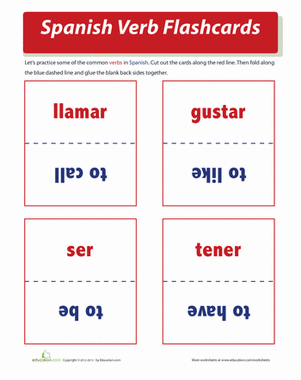 spanish verb conjugation flashcards