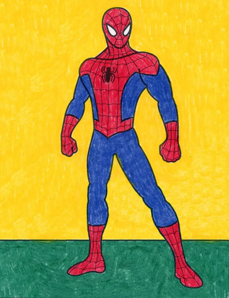 spider man drawing easy