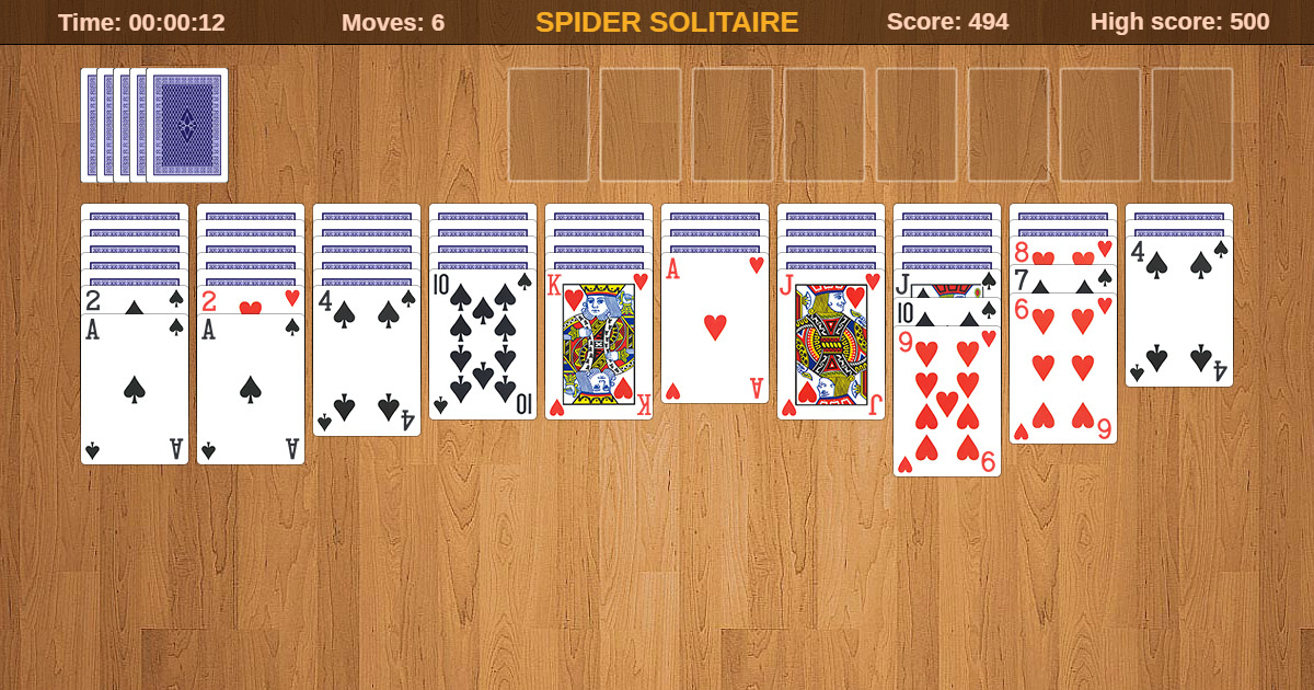 spider solitaire full screen free