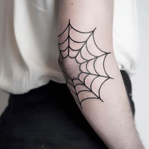 spider web on elbow