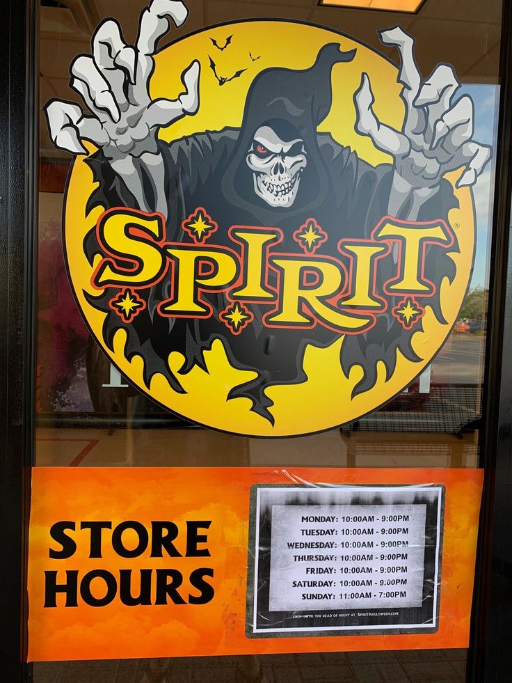 spirit halloween hours