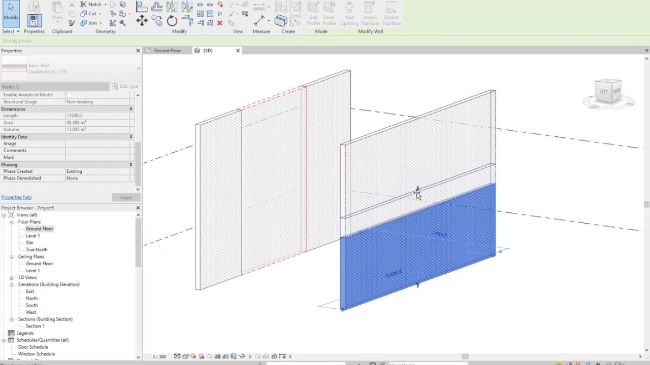 split walls revit