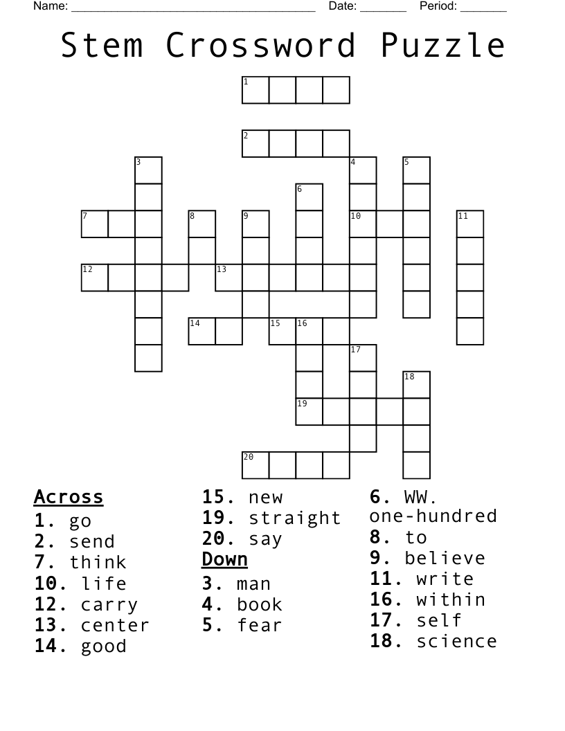 stem crossword clue