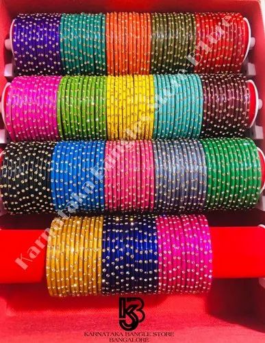 stone glass bangles