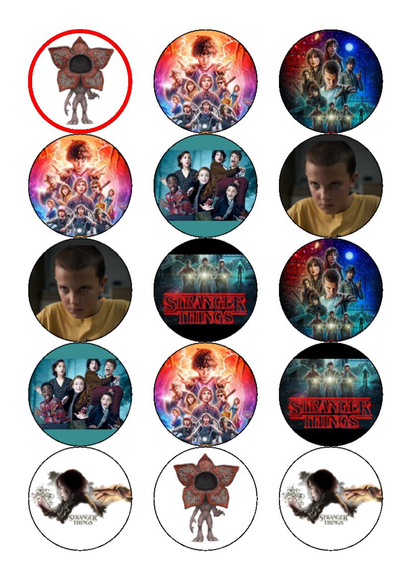 stranger things cupcakes toppers