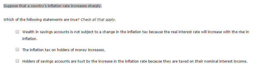 suppose that a countrys inflation rate increases sharply
