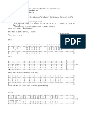 swing life away guitar tab