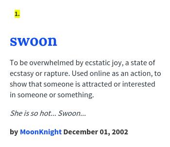 swoon urban dictionary