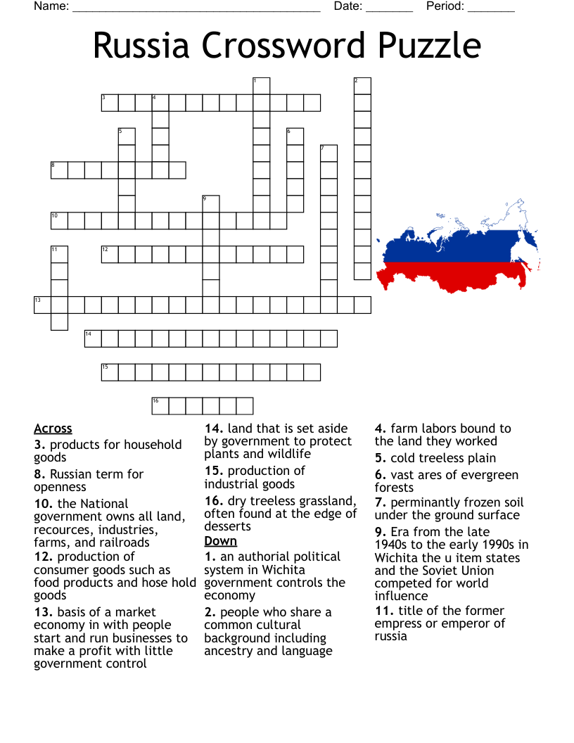 symbol of russia crossword clue