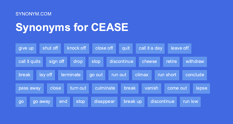 synonyms of ceased
