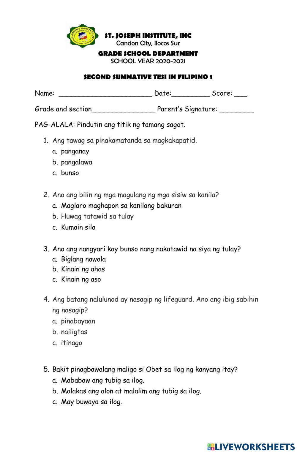 tagalog quiz bee questions and answers