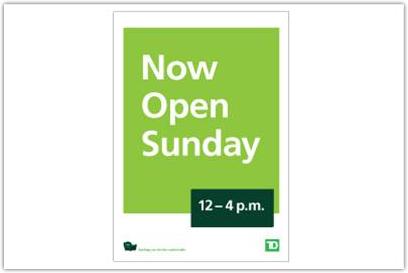 td sunday hours