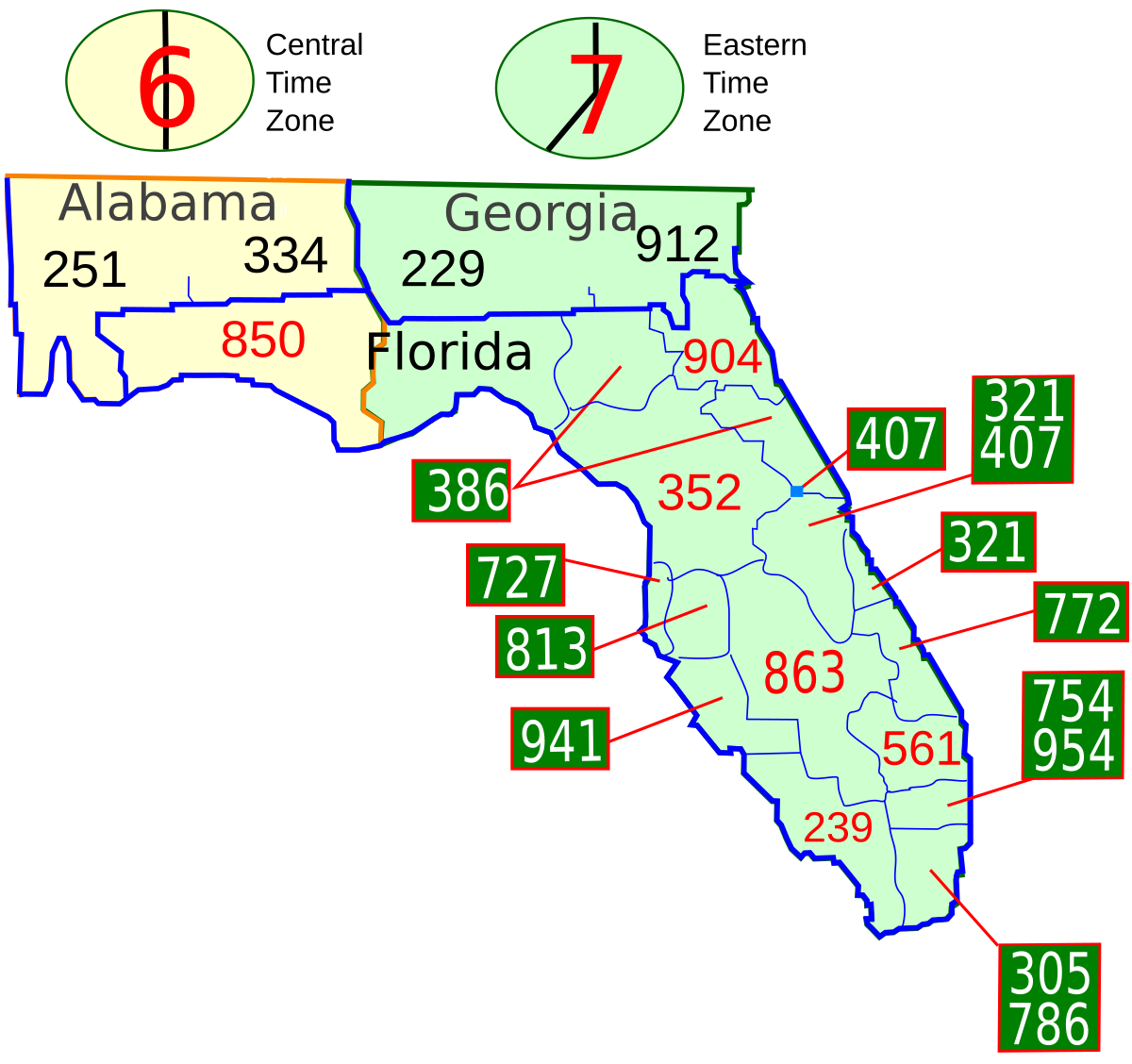 telephone area code 954