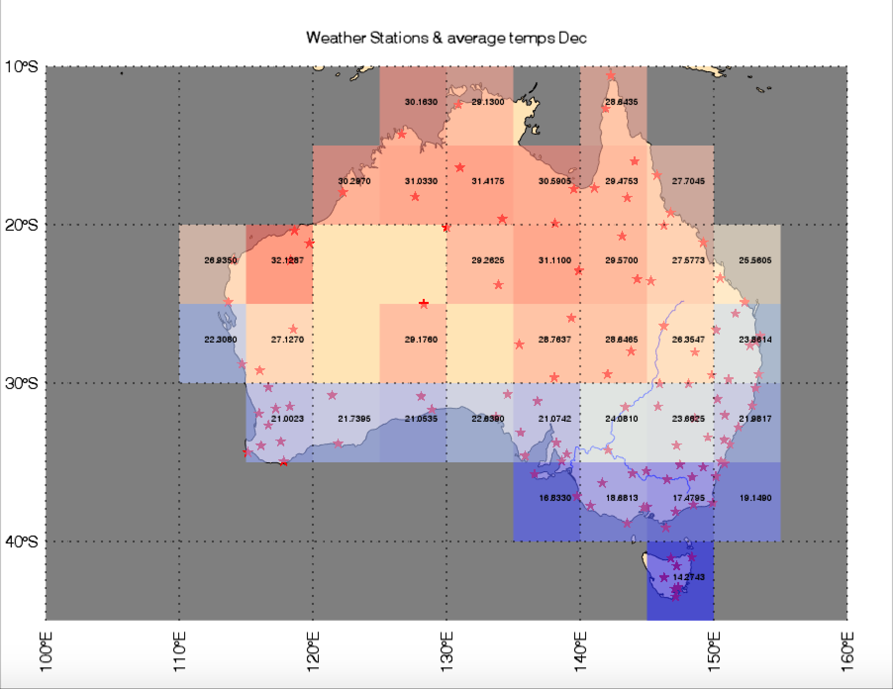 temperature in australia december