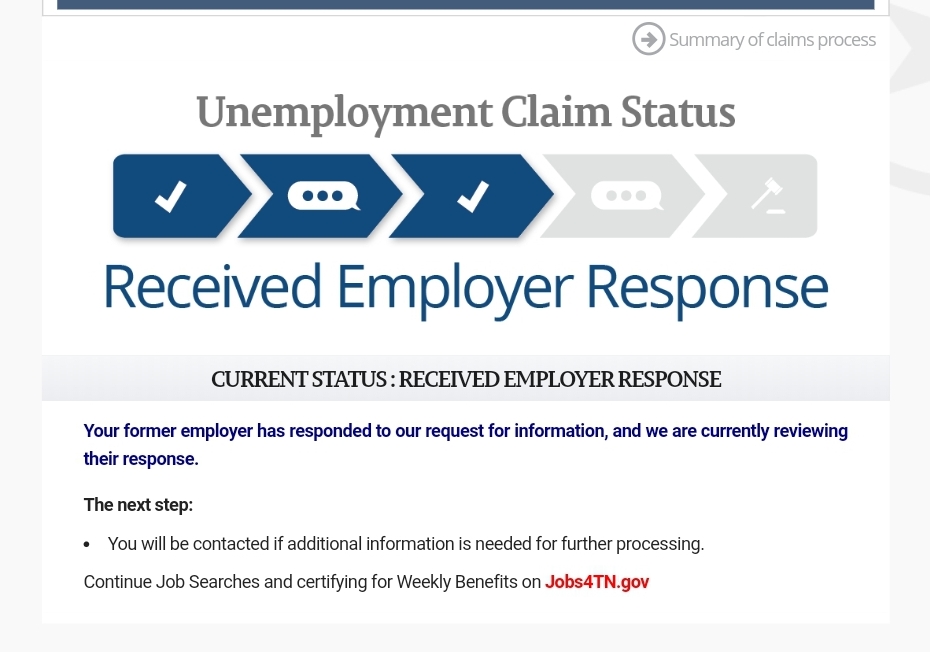 tennessee unemployment claim status