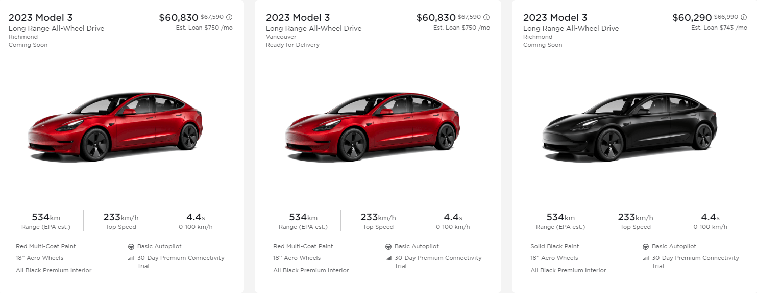 tesla model 3 inventory australia