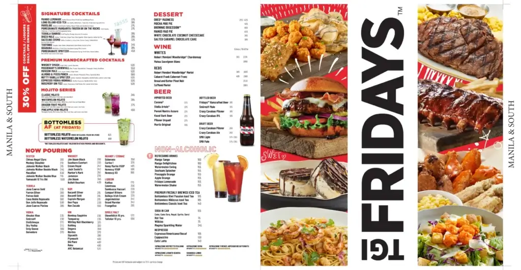 tgi fridays menu