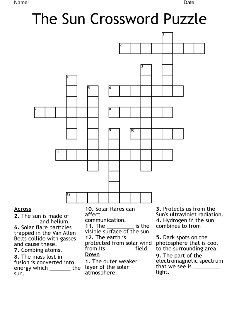 the sun crossword puzzles