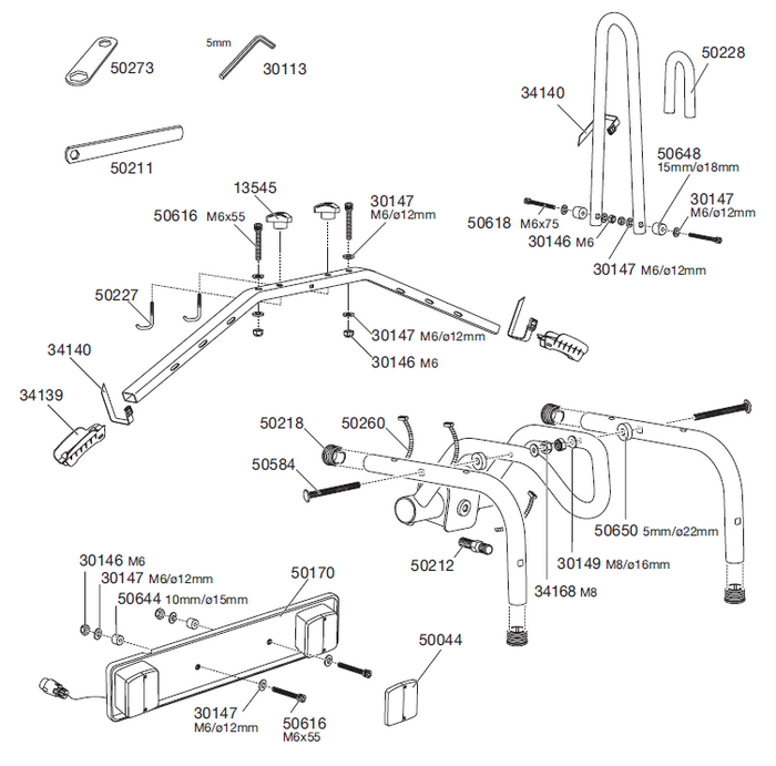 thule cycle rack spares