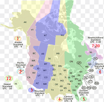 time difference between usa and canada