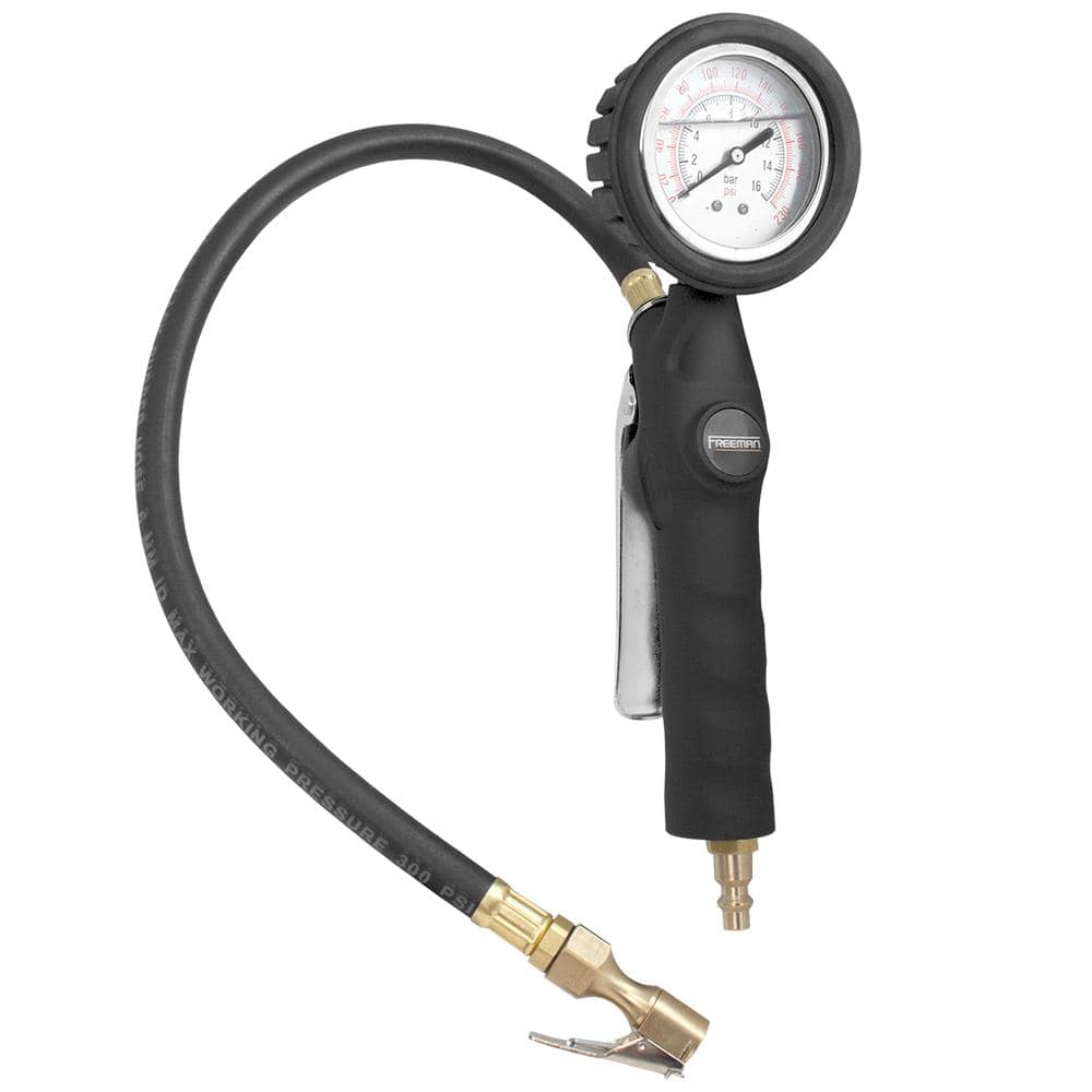 tire inflator with pressure gauge