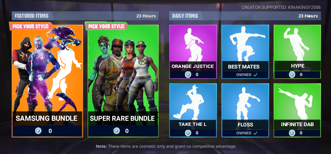 tomorows item shop