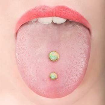 tongue double piercing