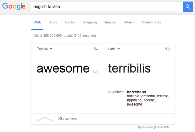 translate latin to english google