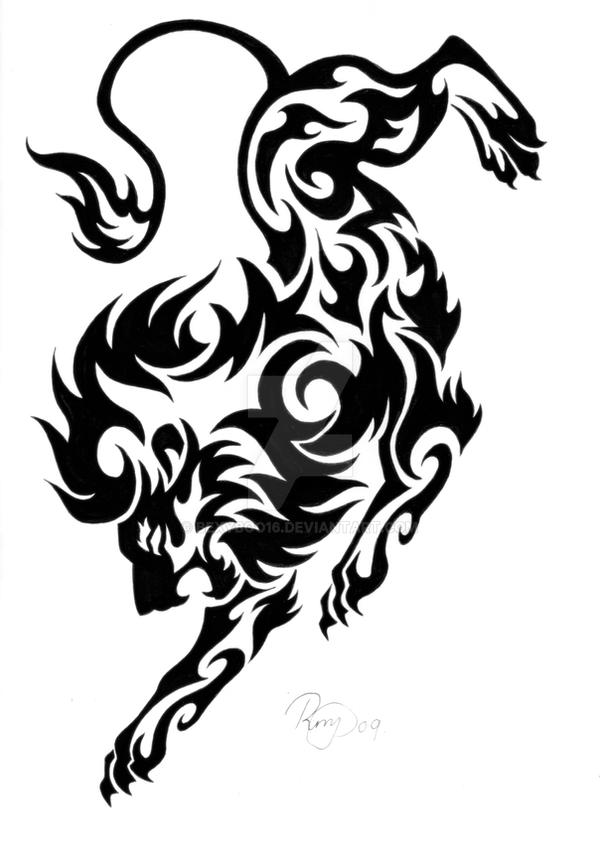 tribal lion tattoo