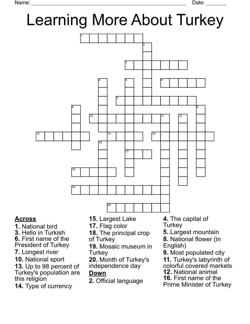 turkish official crossword