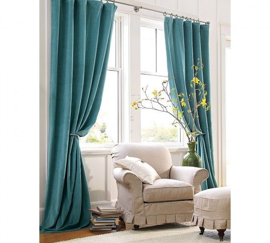 turquoise blue curtains