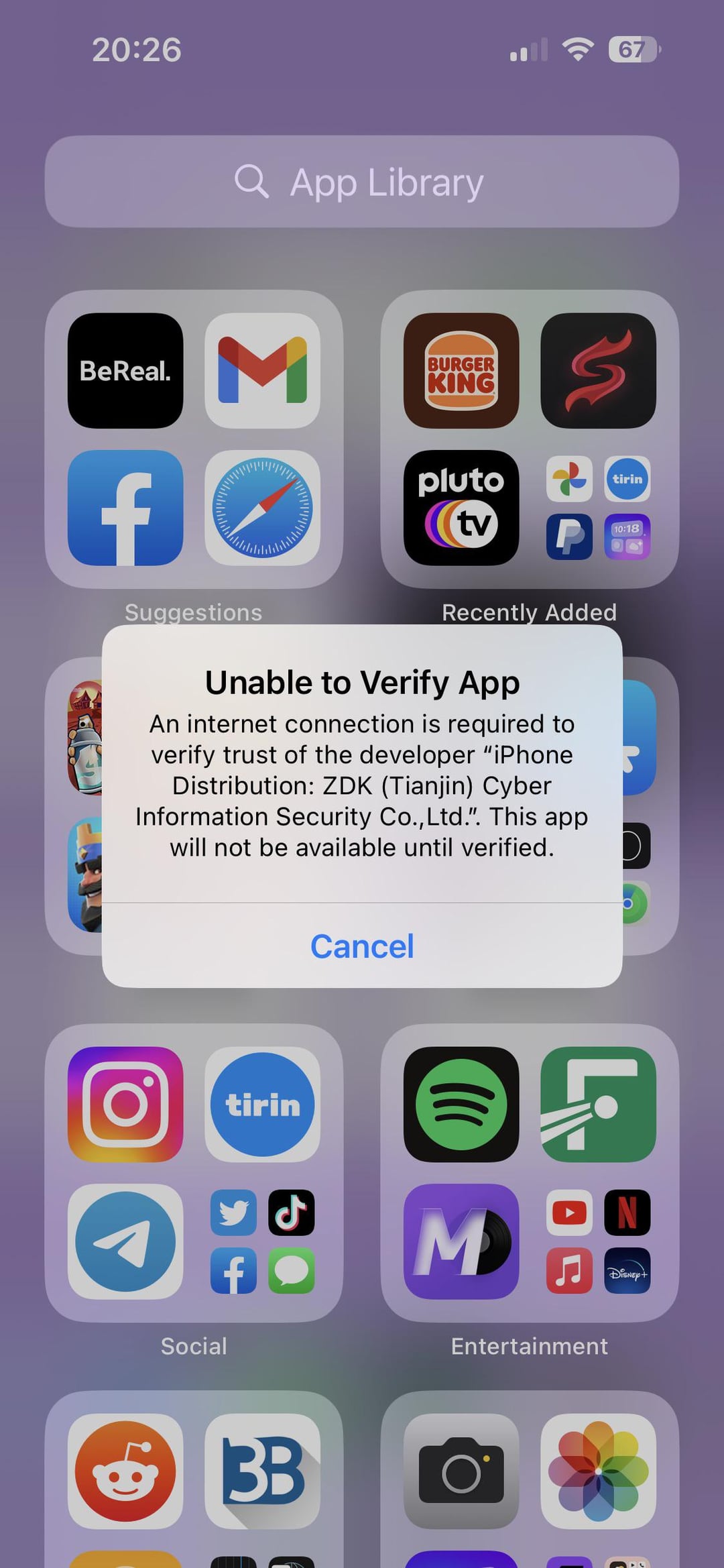 unable to install scarlet ios