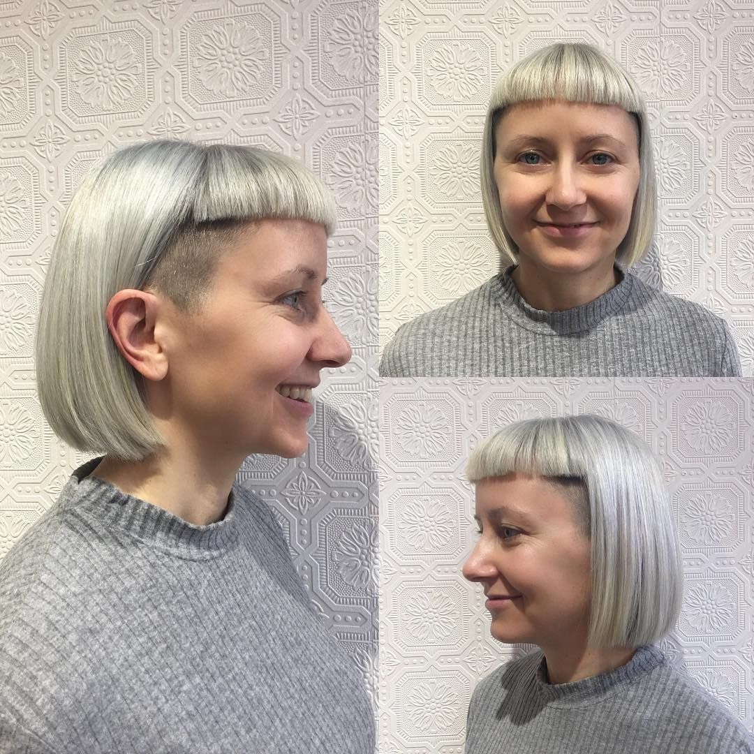 undercut bob with fringe