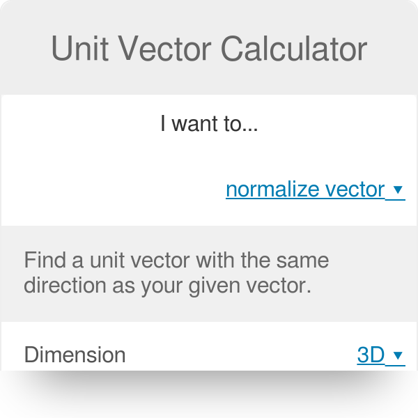 unit vector calculator