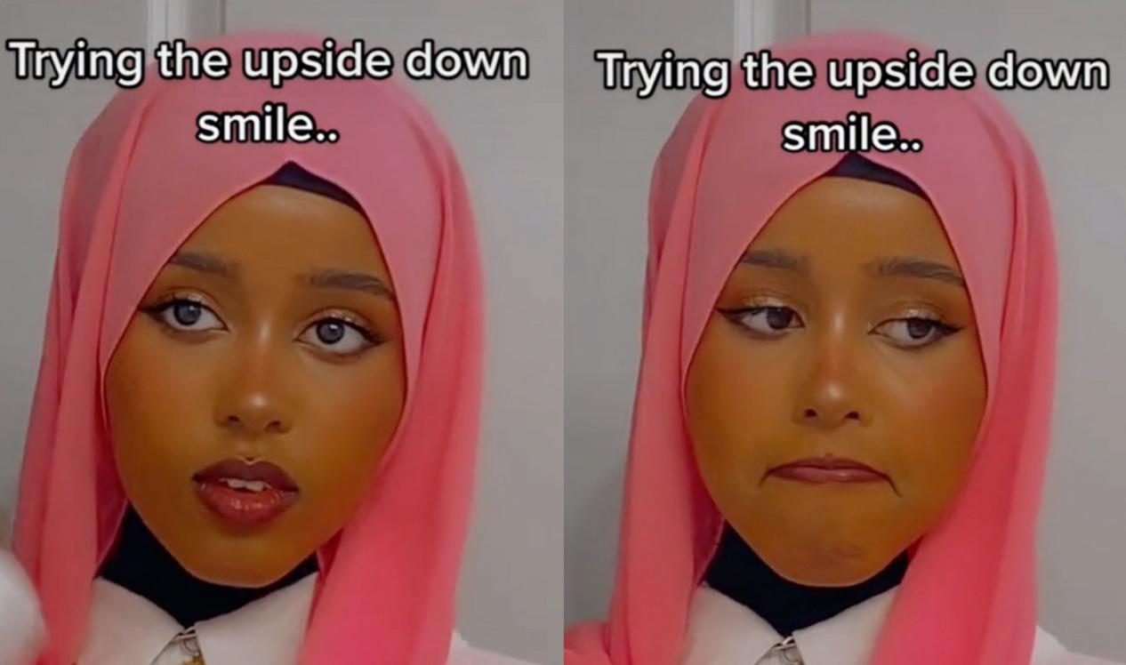 upside down smile trend on tik tok