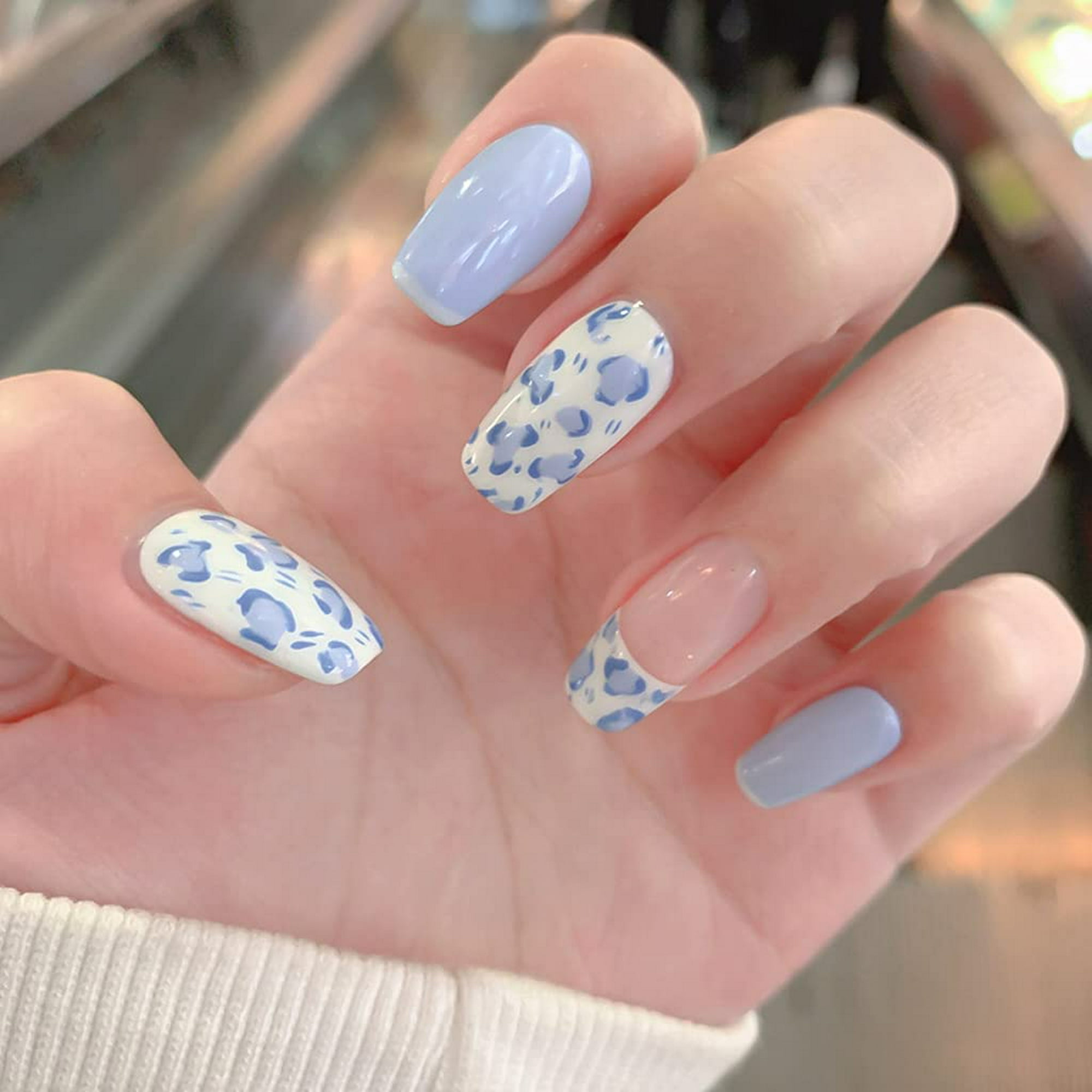 uñas acrilicas azules