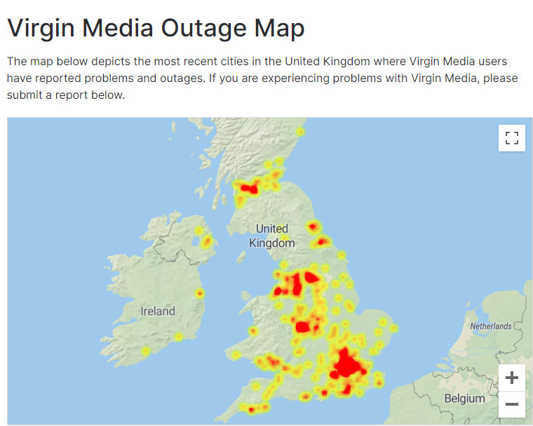 virgin media outage map