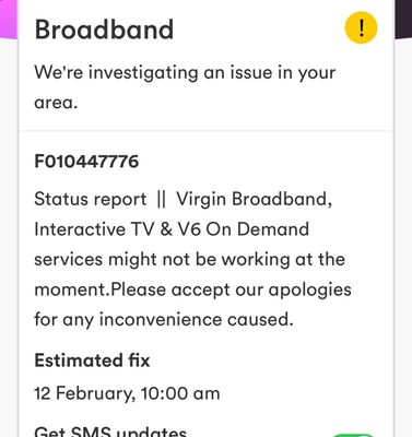 virgin media ststus