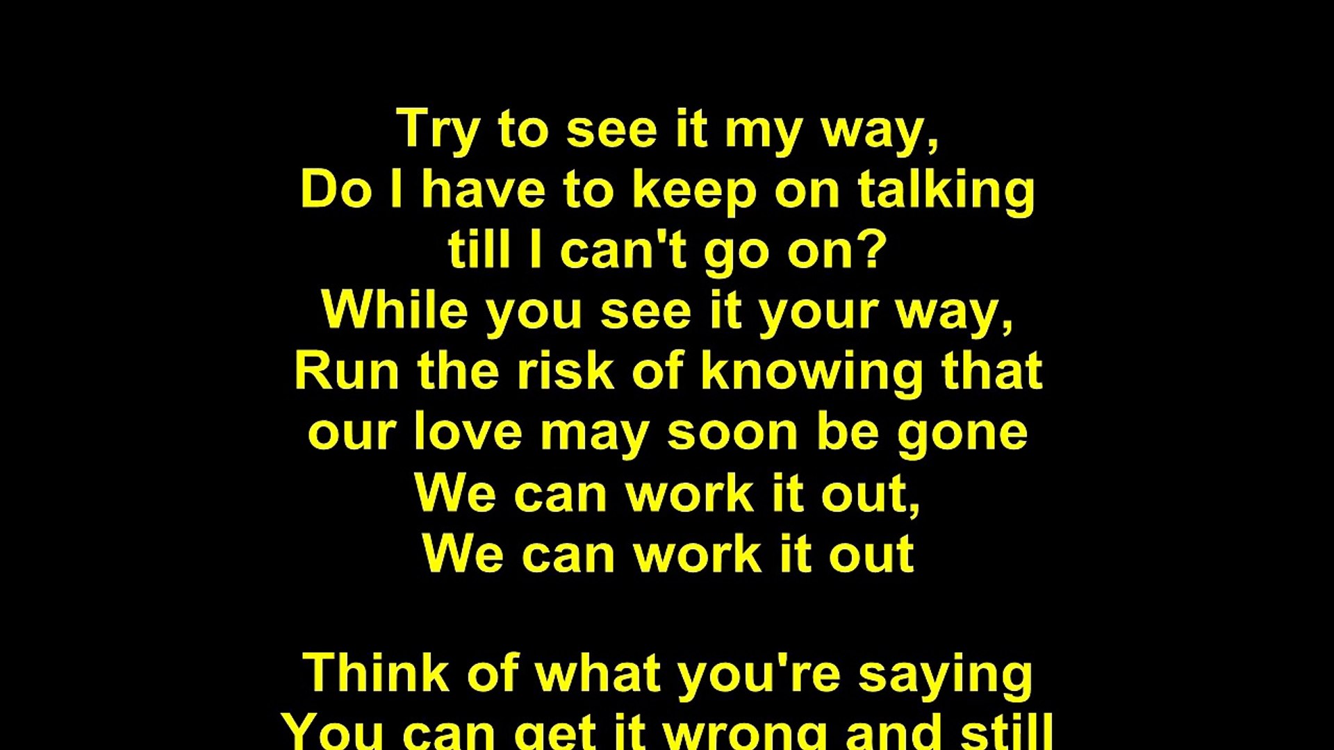 we can work it out song lyrics