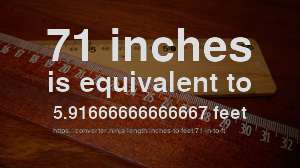 what is 71 inches in feet