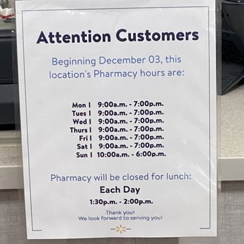 what time does walmart pharmacy open