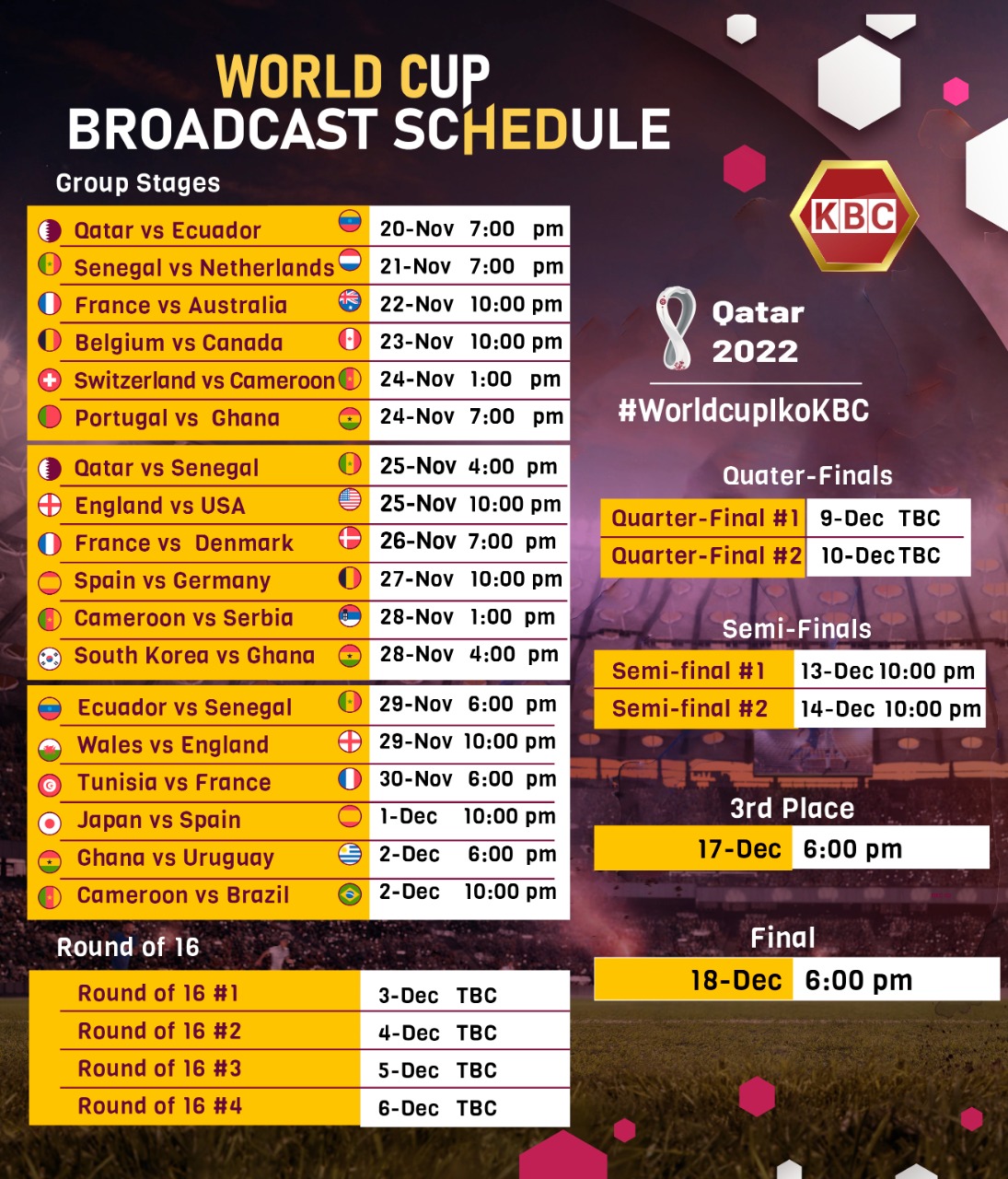 what world cup games are on channel 7